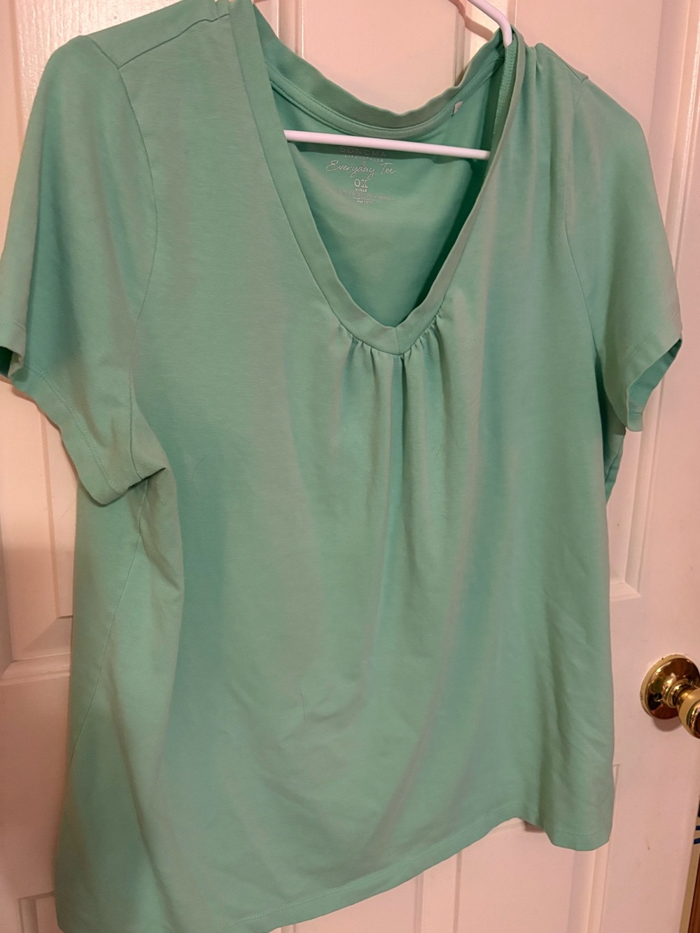 Women's Mint V-Neck Short Sleeve Tee Sonoma 0X